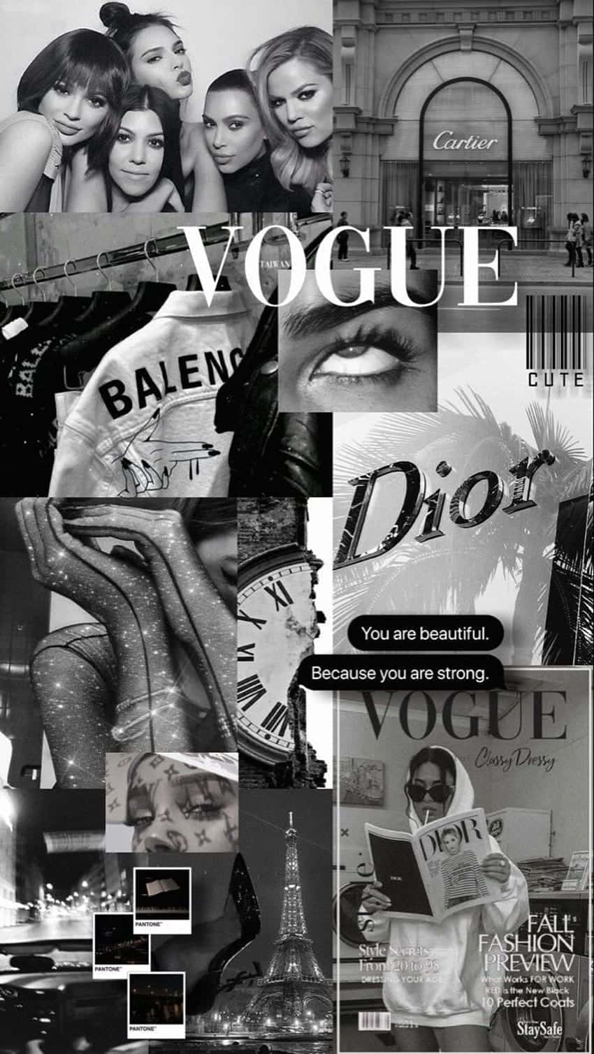 Dior Fashion Collage Aesthetic Wallpaper