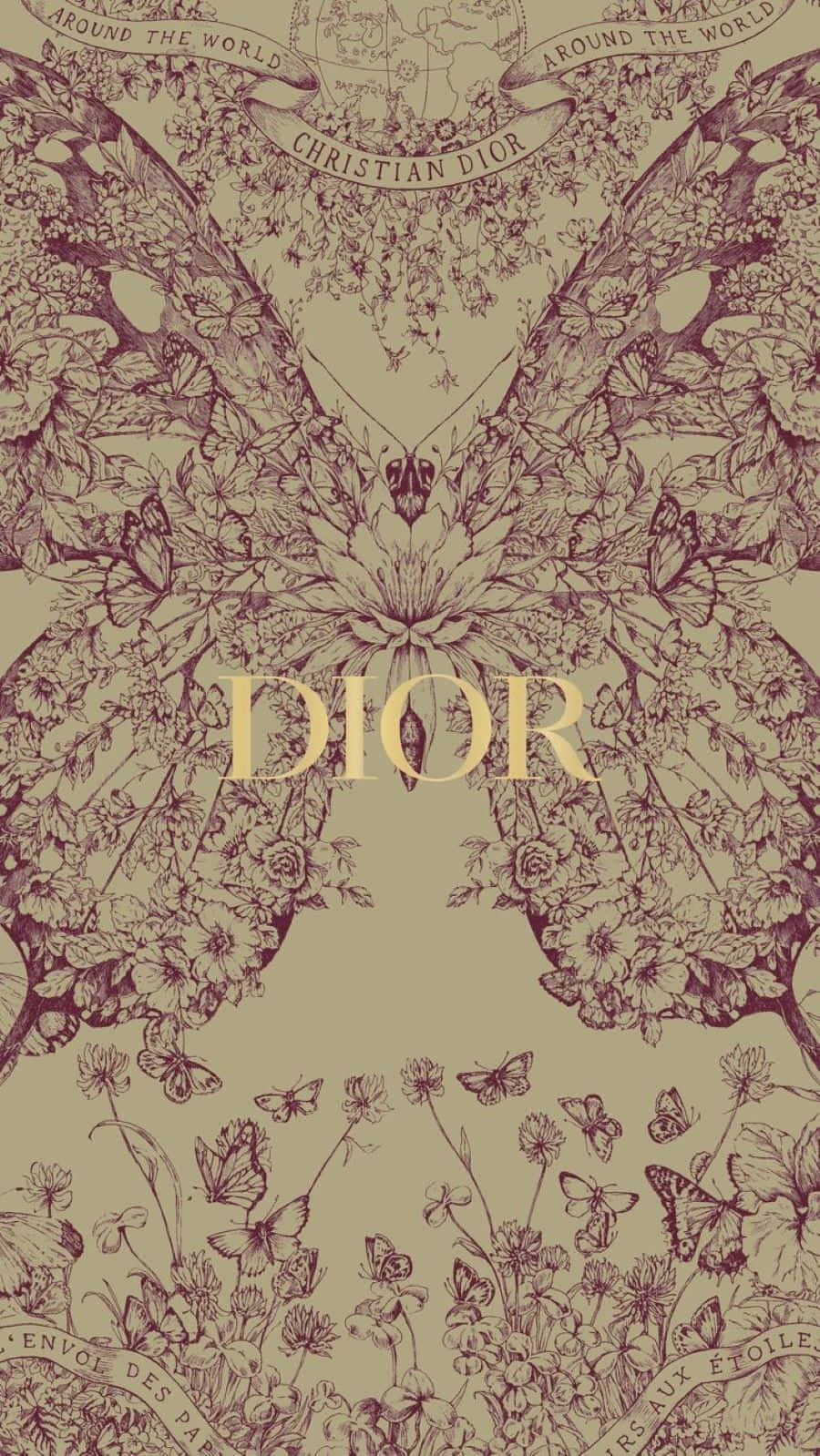 Dior Floral Pattern Design Wallpaper
