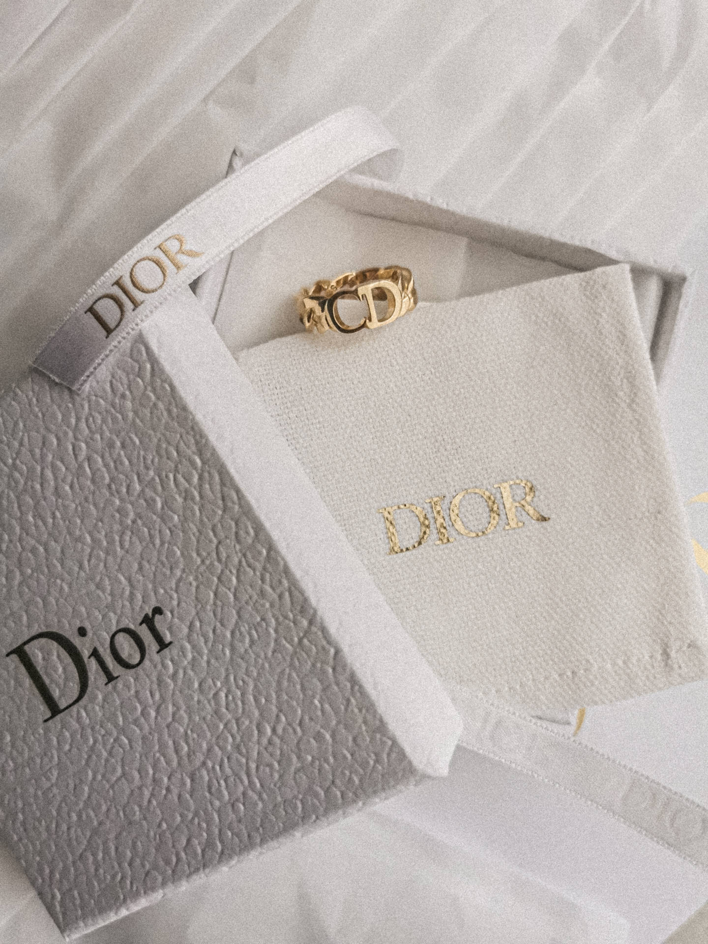 Dior Gold Ring And Gift Box
