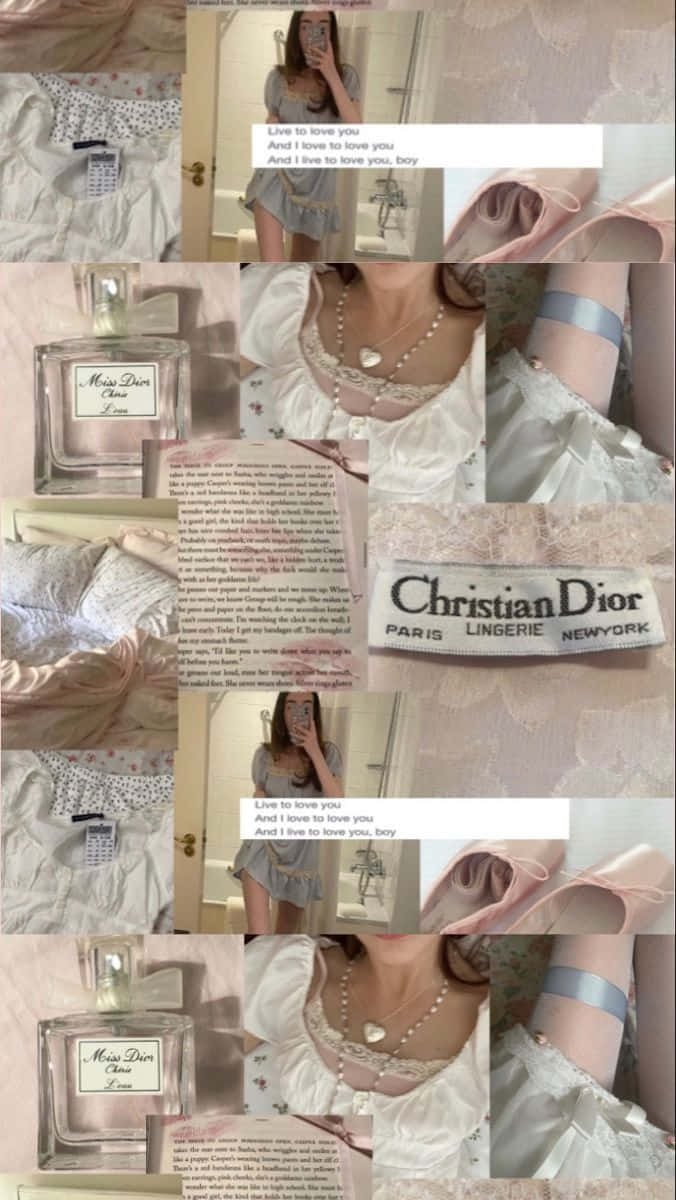 Dior Inspired Collage Aesthetic Wallpaper