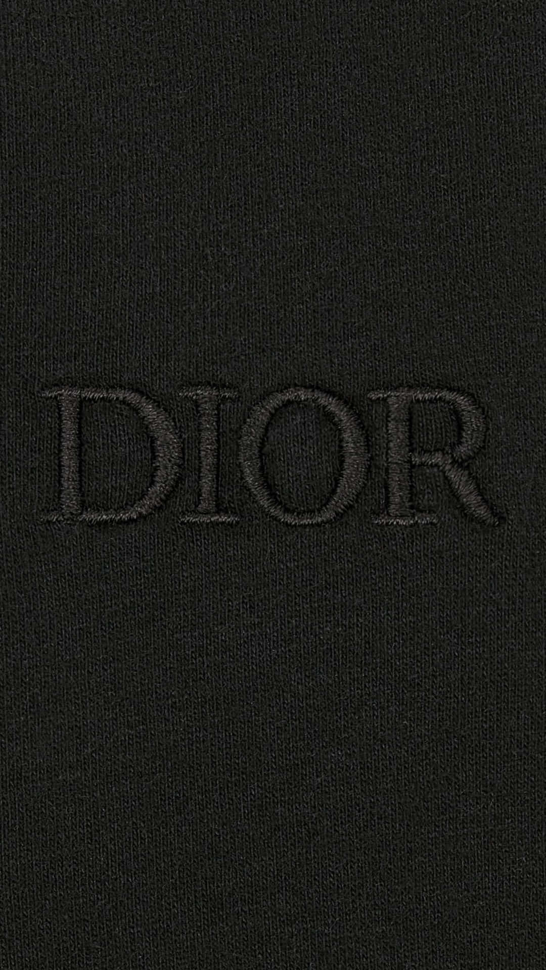 Dior Logo Embossed Black Texture Wallpaper