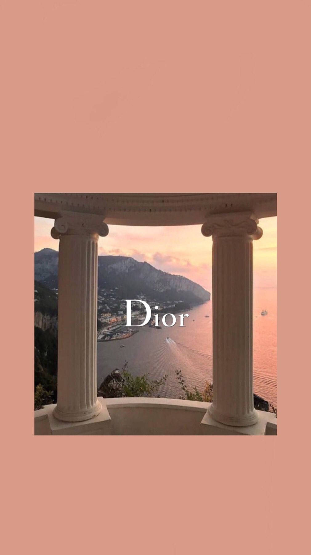 Dior Peach Pillars Wallpaper