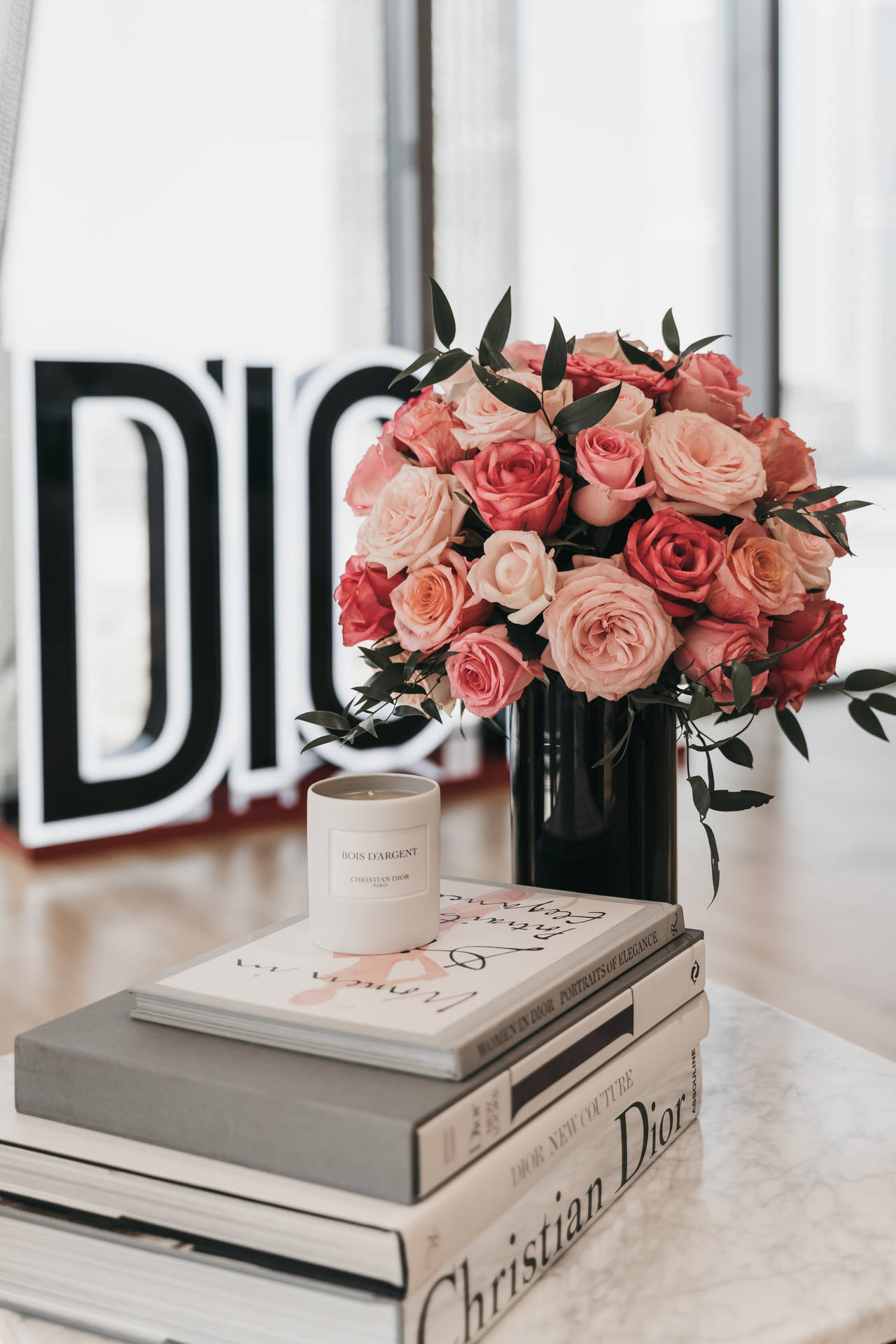 Dior Rose Bouquet Wallpaper