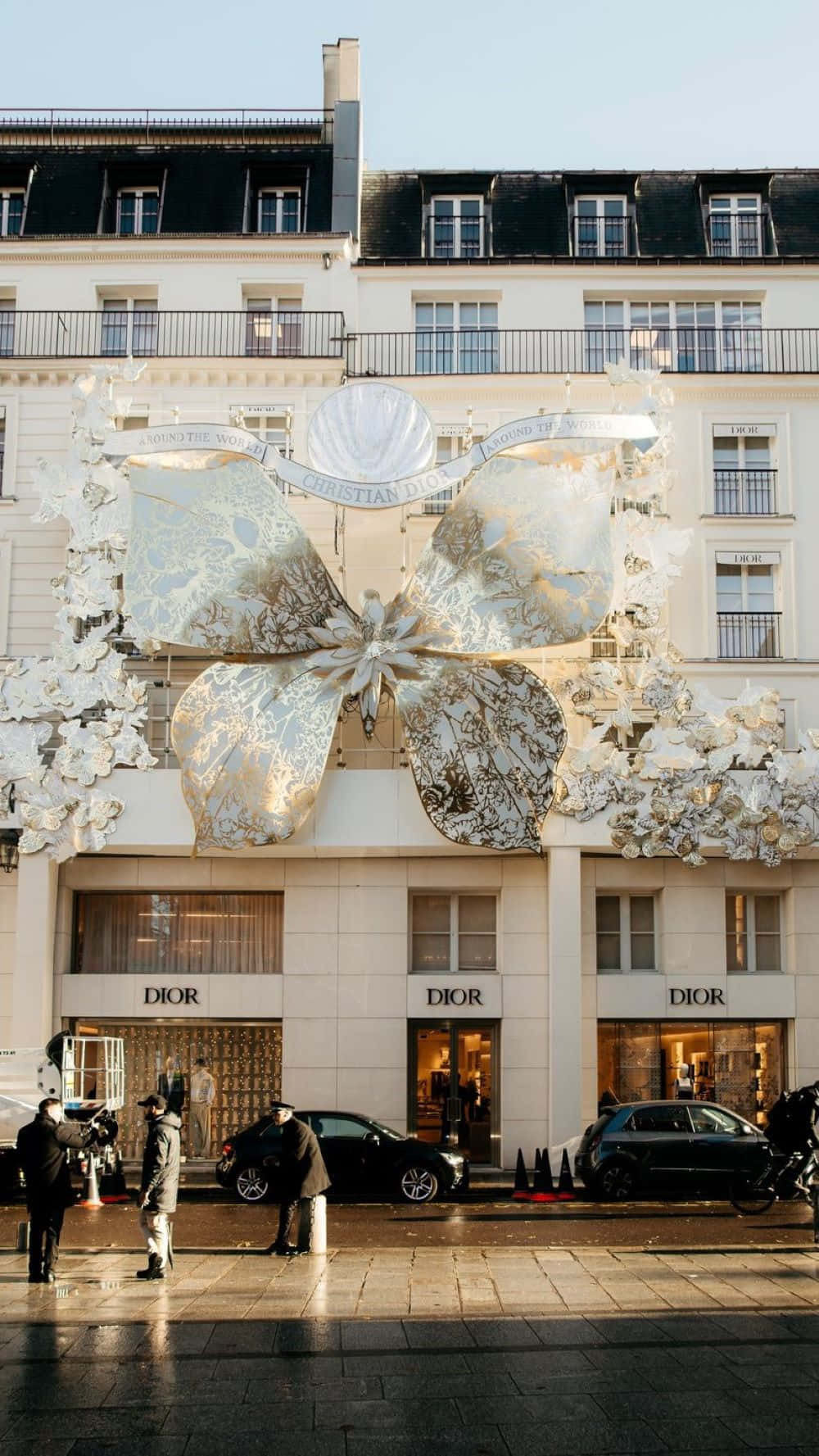 Dior Storefront Butterfly Decoration Wallpaper