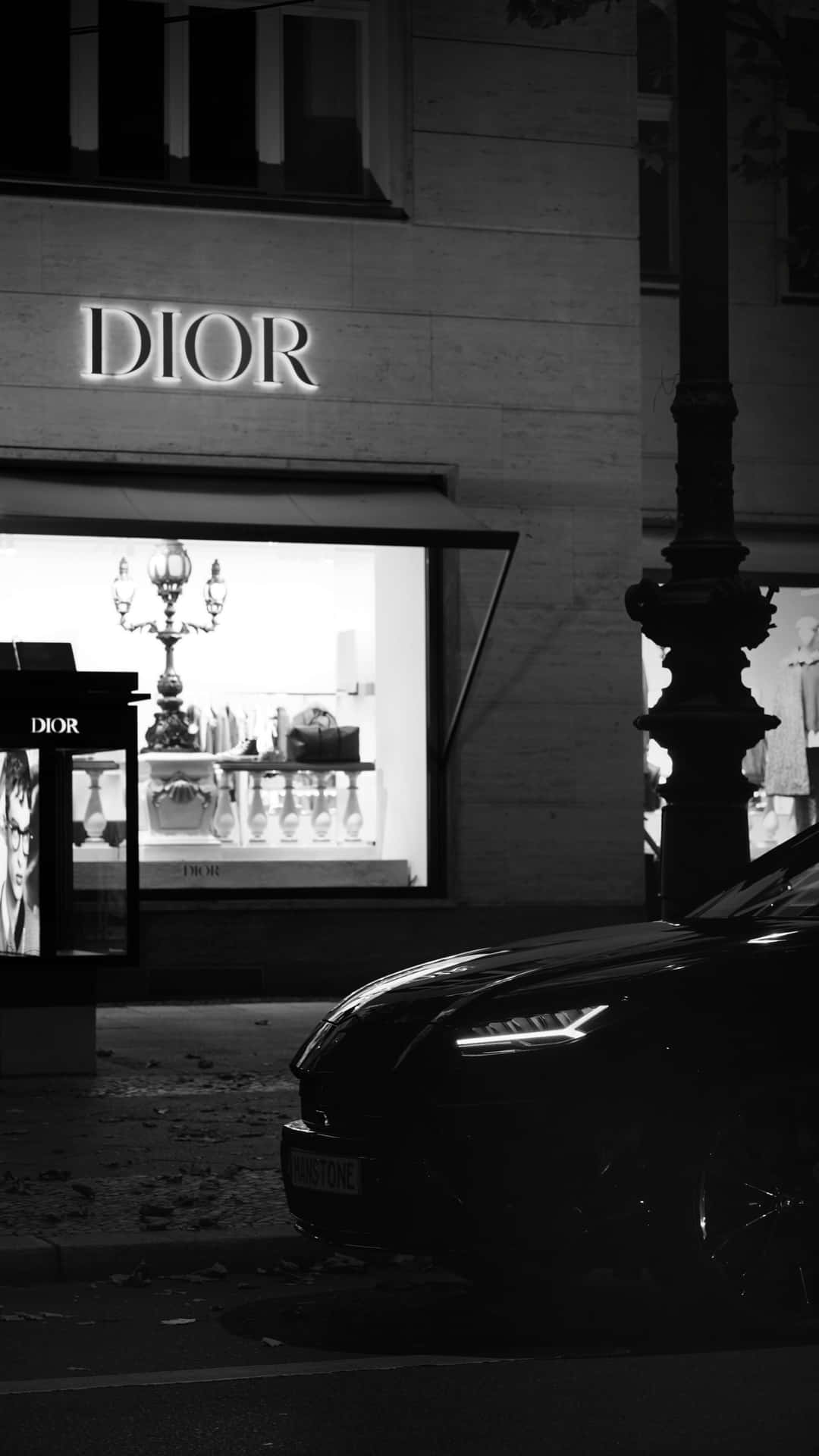 Dior Storefront Night Scene Wallpaper