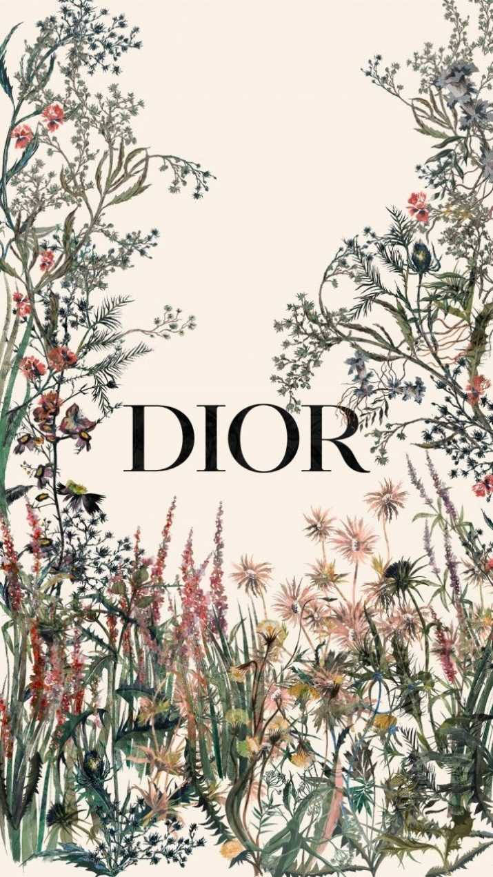 Dior Wild Flower Drawing Wallpaper