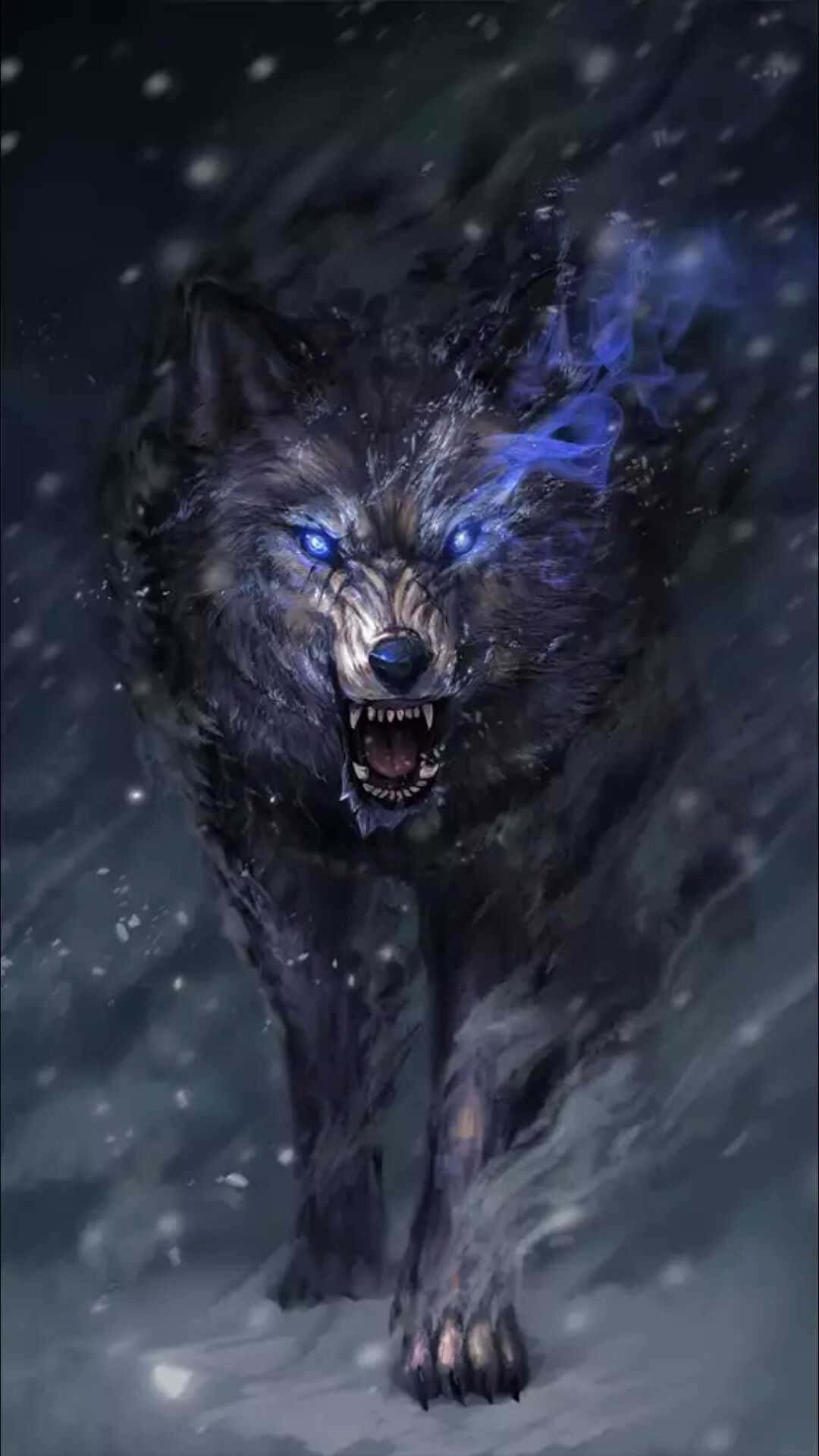 Majestic Dire Wolf Prowling in the Wild Wallpaper