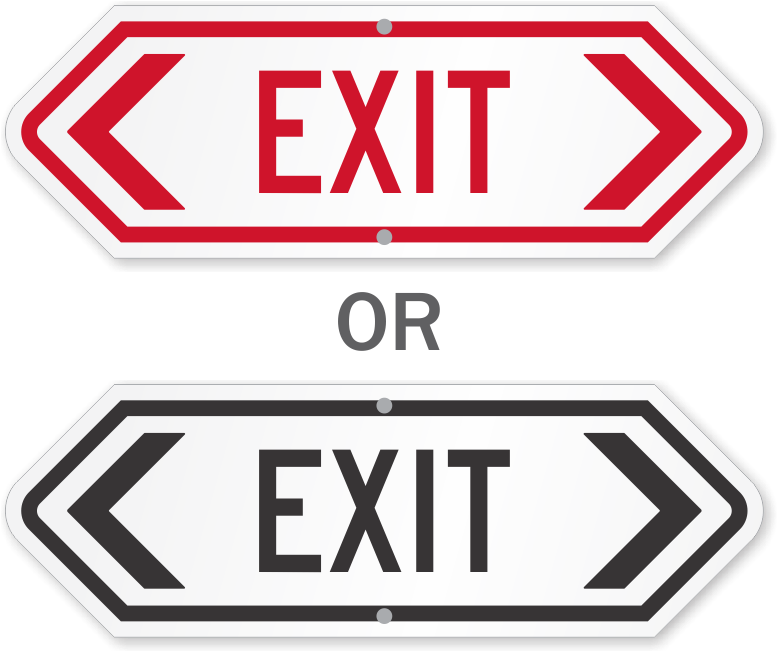 Directional Exit Signs Comparison PNG