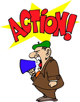 Director Shouting Action Cartoon PNG