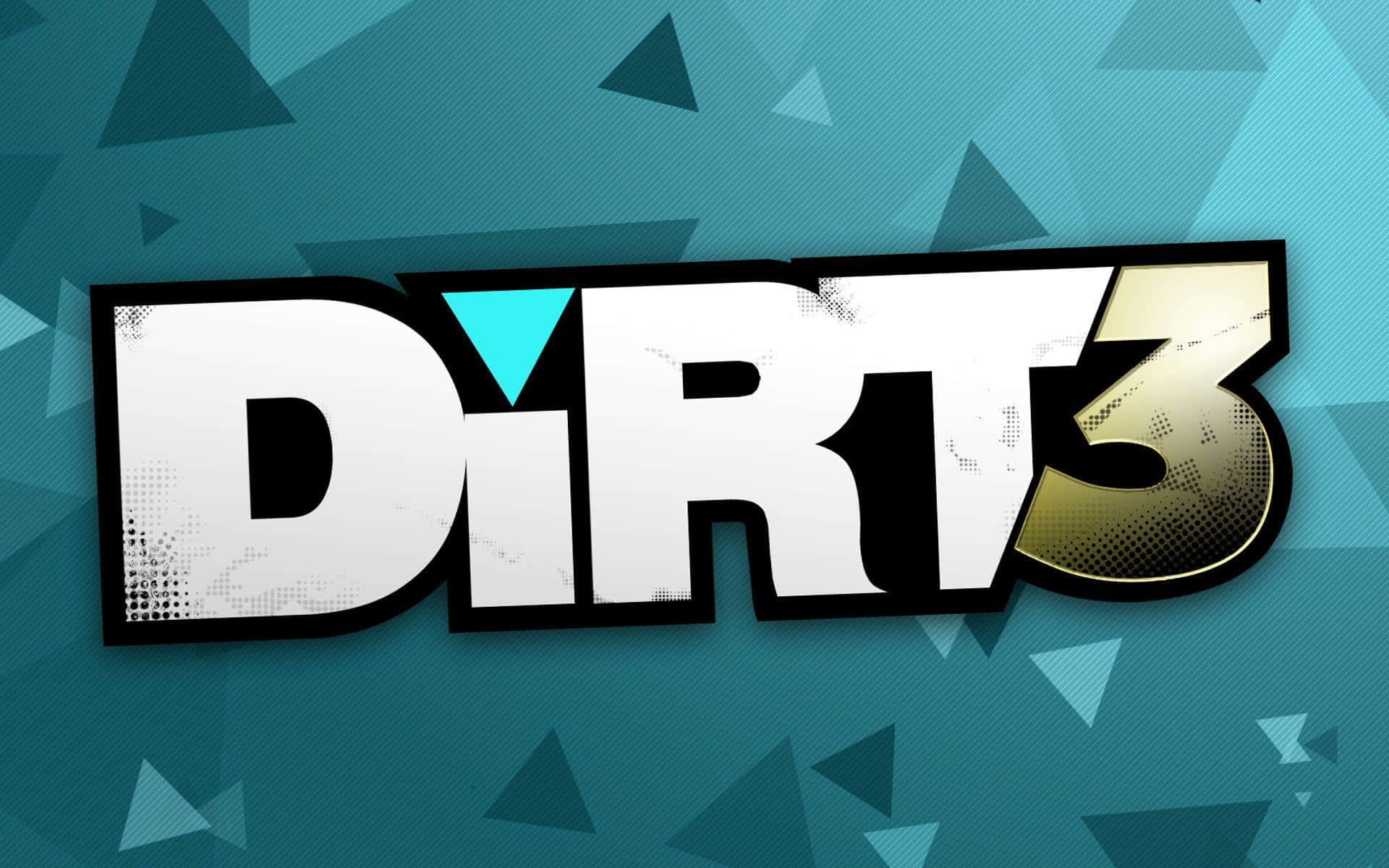 Dirt3 Logo Auf Blauem Hintergrund.