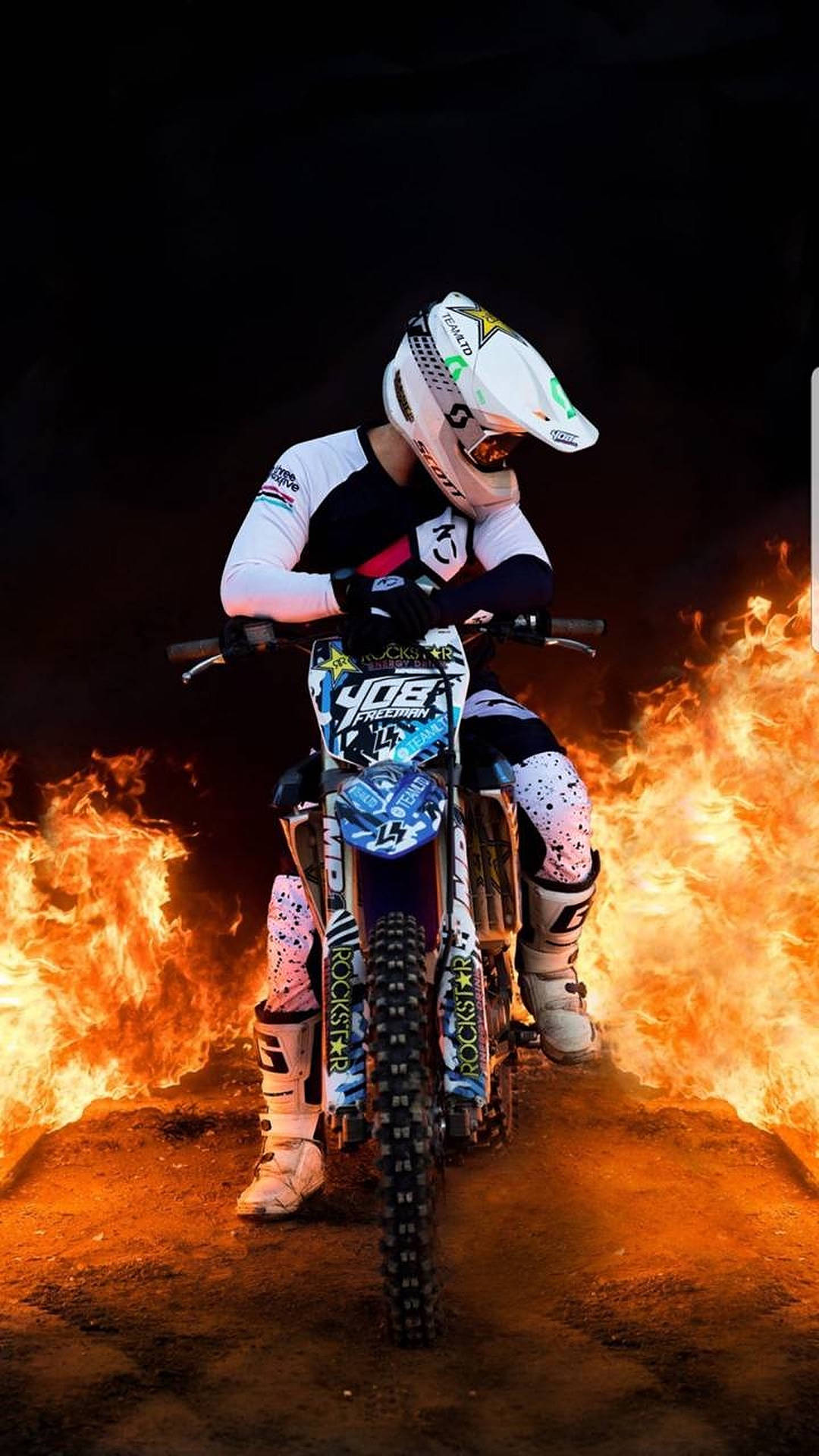 Dirt Bike Flames Wallpaper