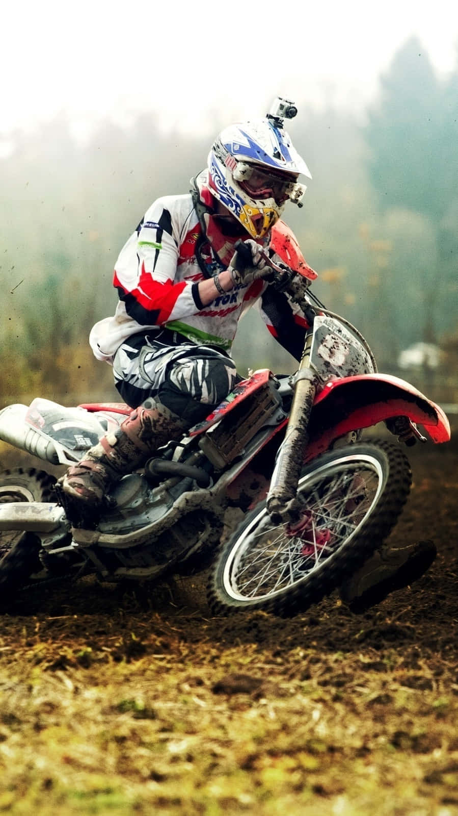 Dirt Bike Mud Road Motocross Rider Wallpaper