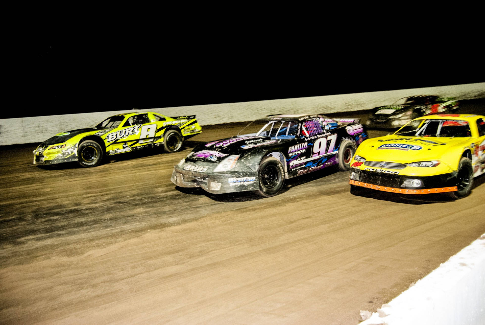 Dirt Racing Cars On A Dirt Track Wallpaper