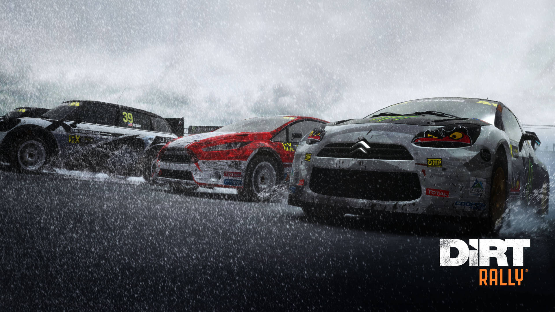 Dirt Rally Cars Racing Under Rain Wallpaper
