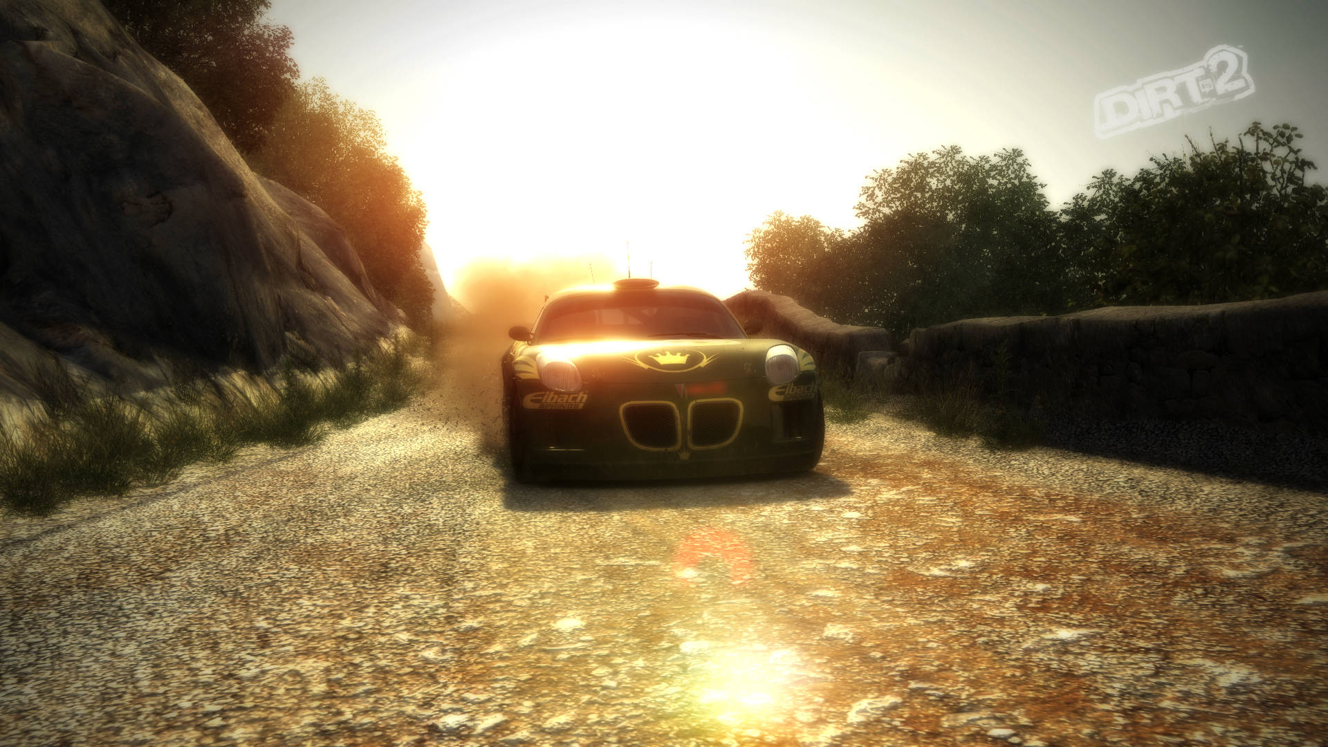 Intense Racing in Dirt Rally with Pontiac Solstice Wallpaper