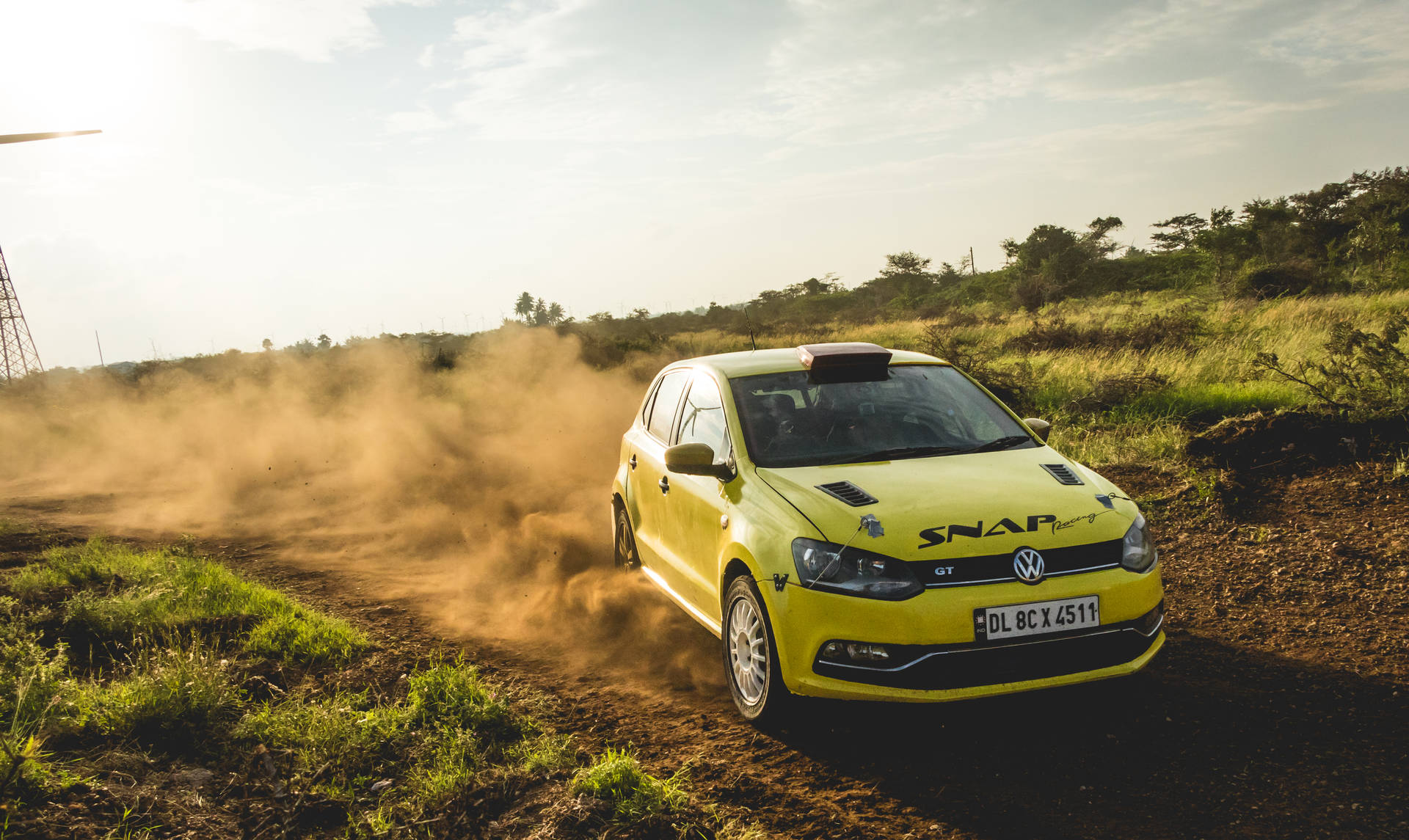 Dirt Rally Yellow Volkswagen Golf Gt Wallpaper