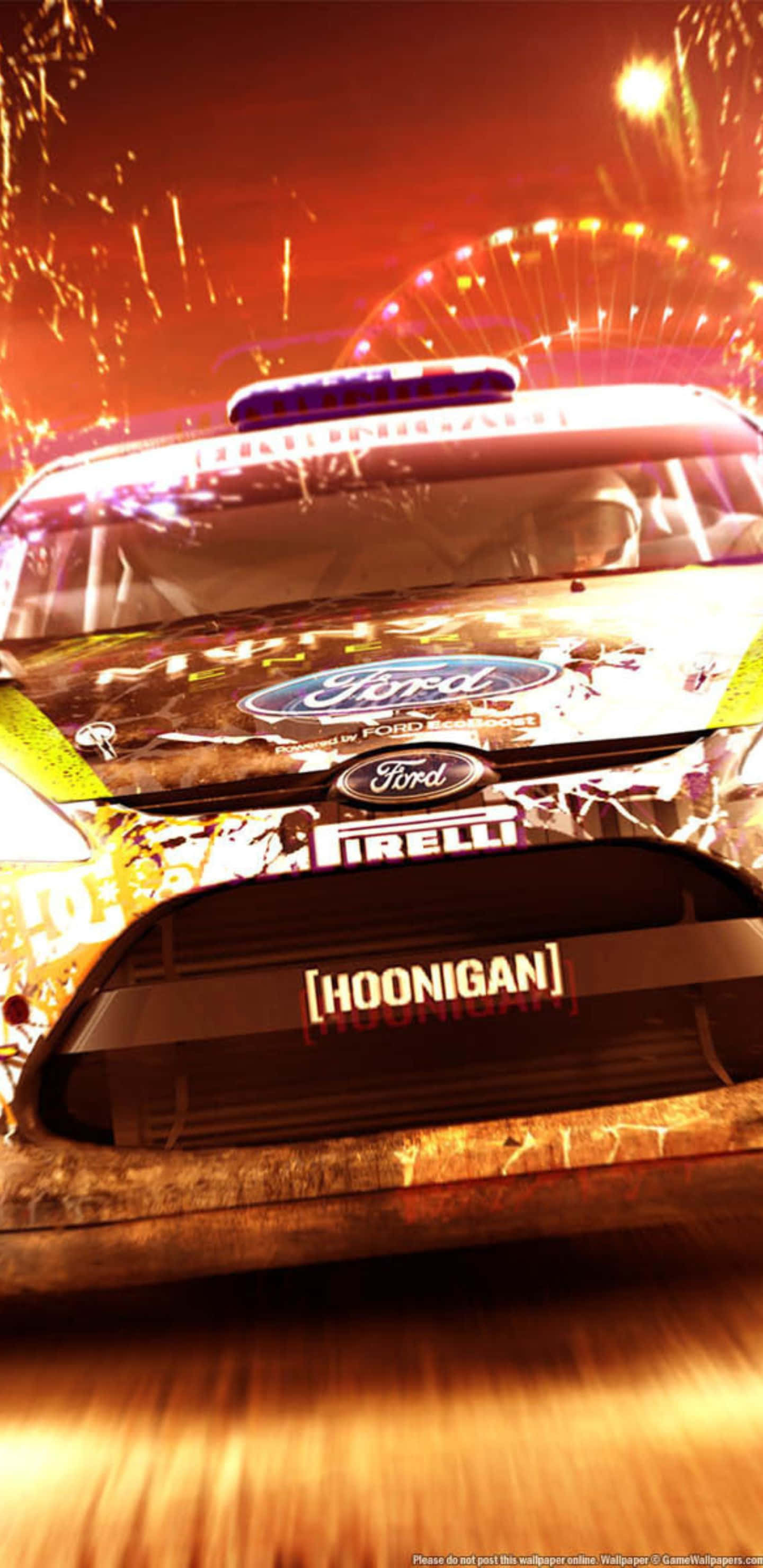Dirtshowdown Ford Fiesta Hfhv Bakgrundsbild