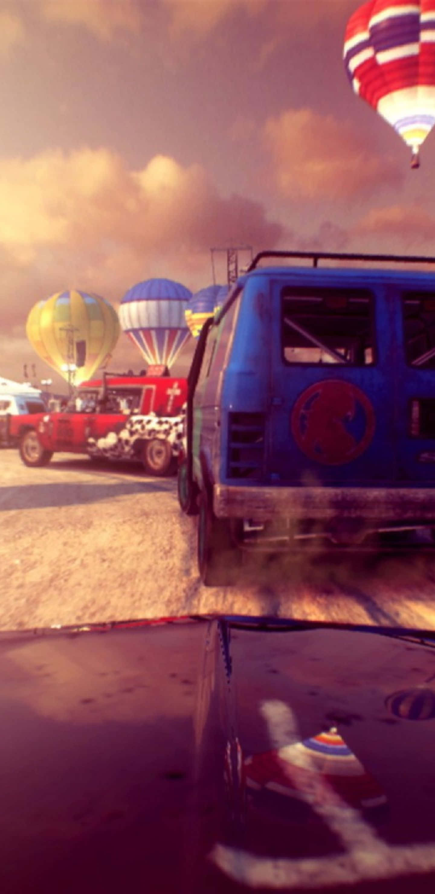 Dirt Showdown Hot Air Balloons Background