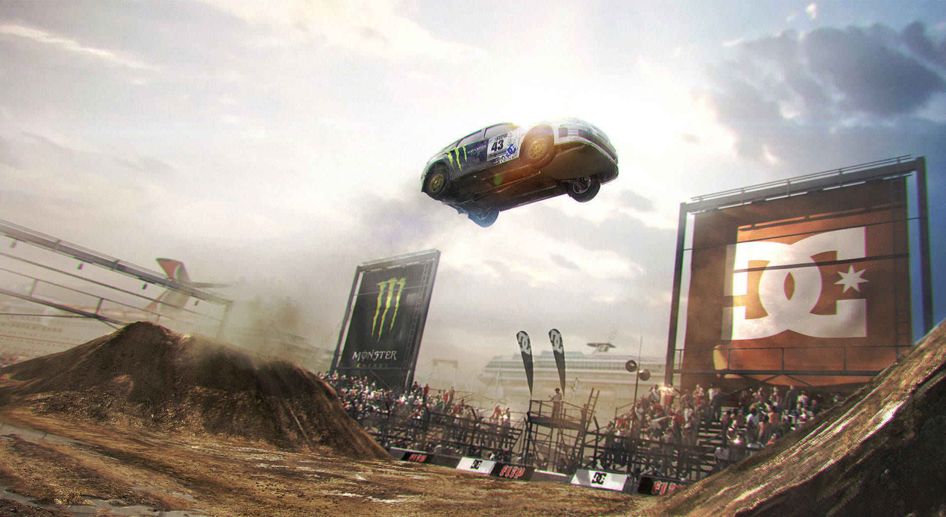 Dirt Showdown Car In Air Wallpaper