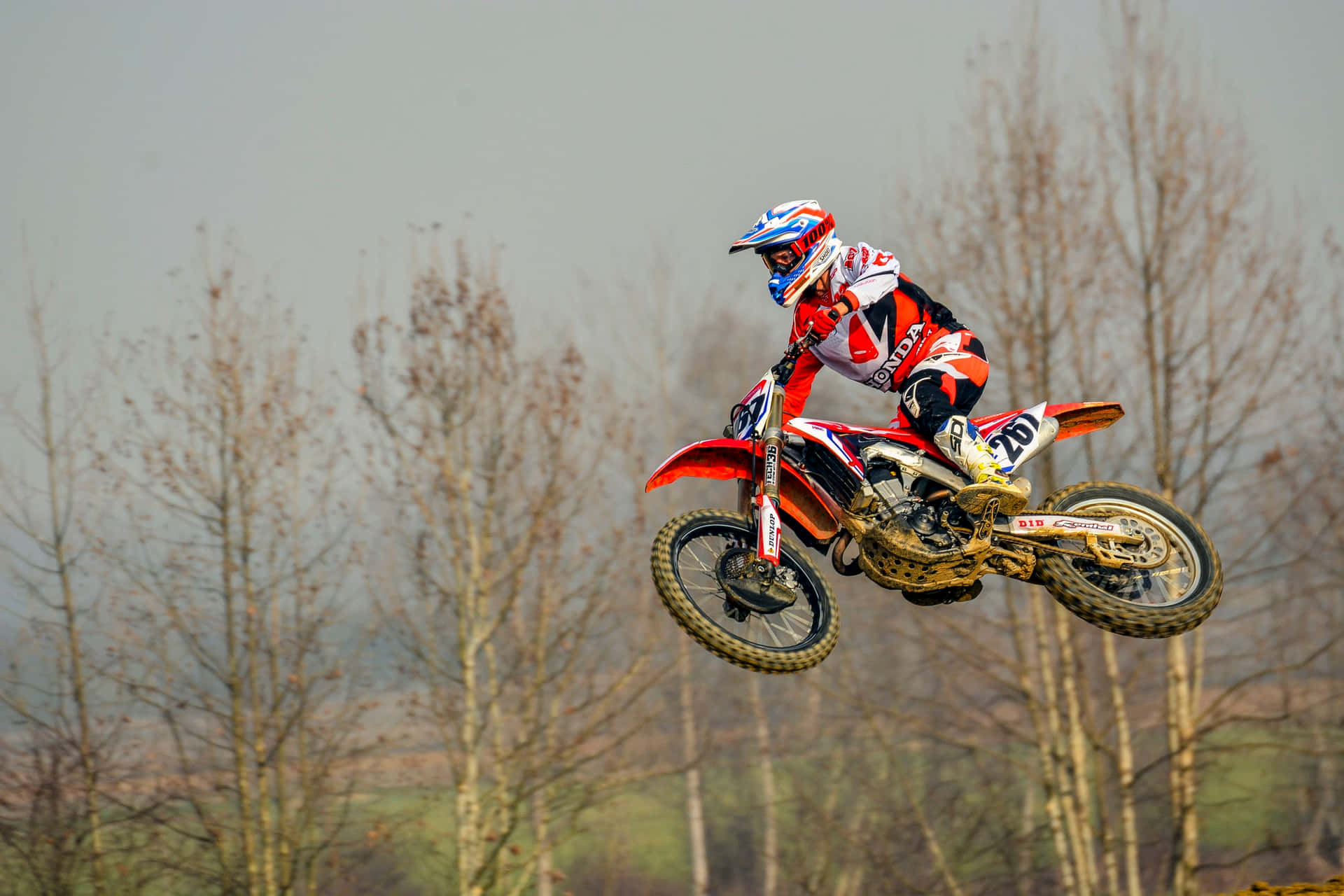 Adrenaline Rush: A Motocross Rider Soaring in the Air