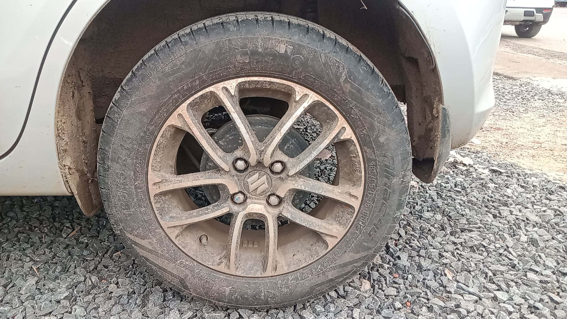a car tire with a tire on it