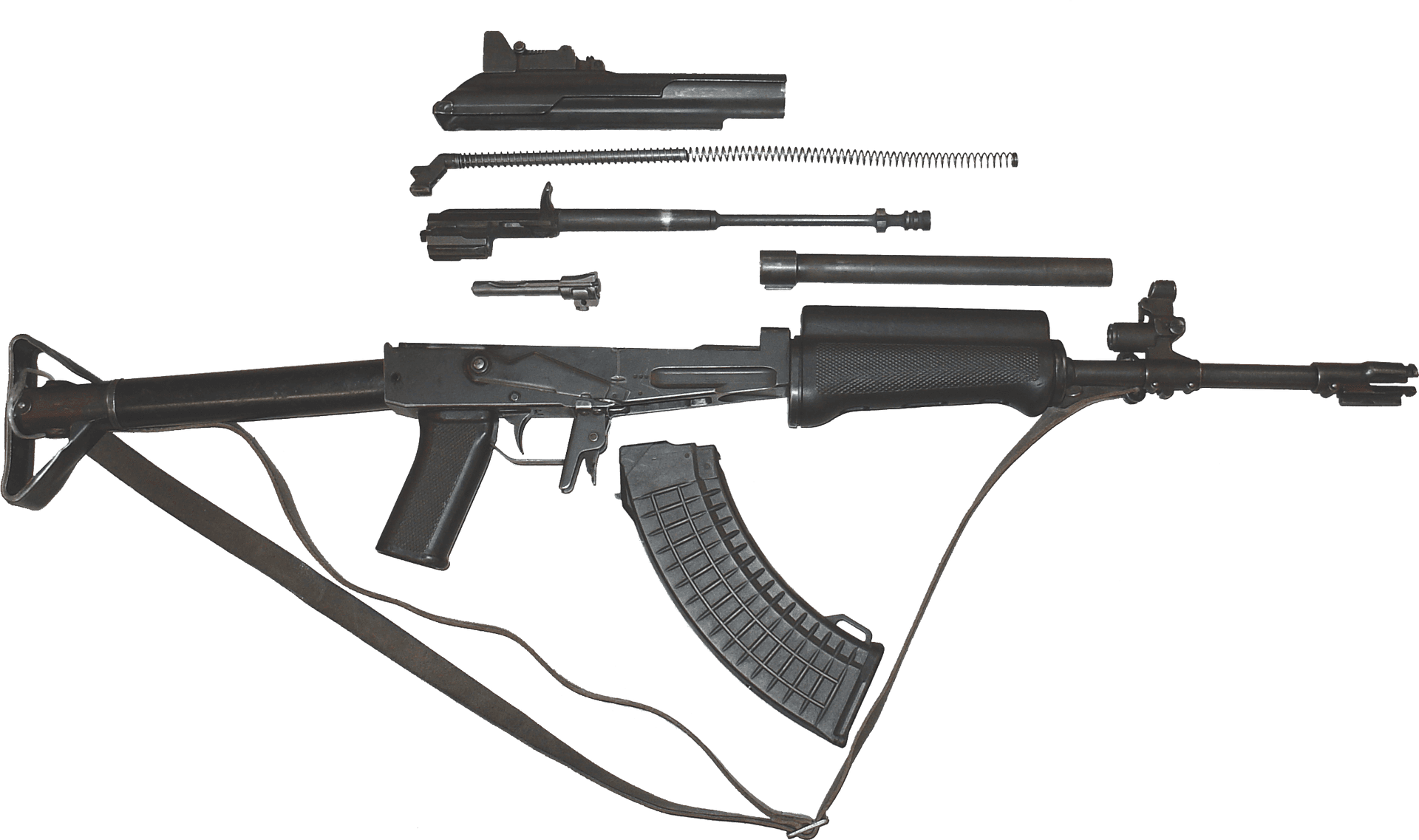 Disassembled Assault Rifle Components PNG