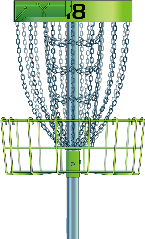 Disc Golf Basket Number18 PNG