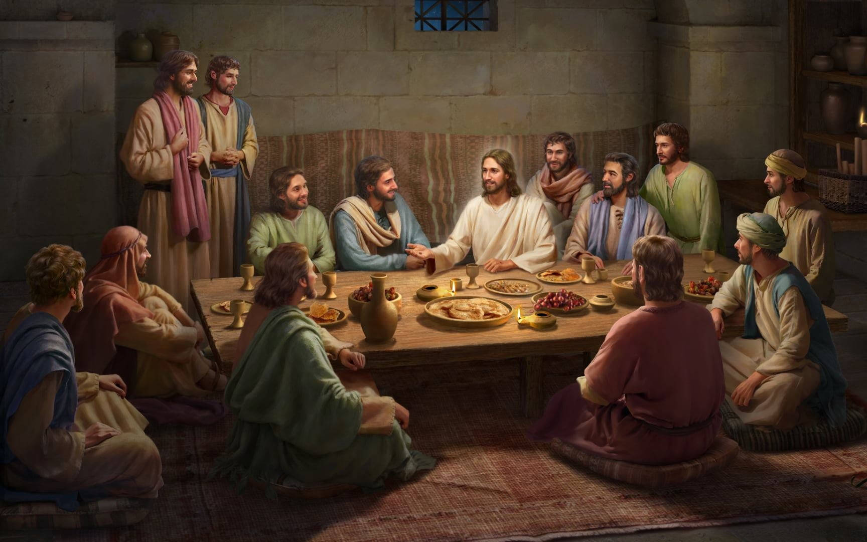 Bakgrundsbildmed Disciplerna Och Jesus På Skrivbordet. Wallpaper