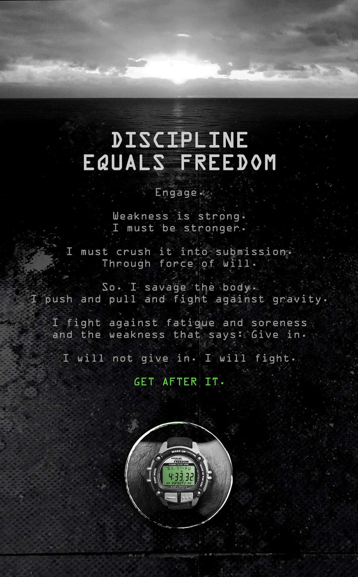 Discipline Equals Freedom Motivational Quote Wallpaper