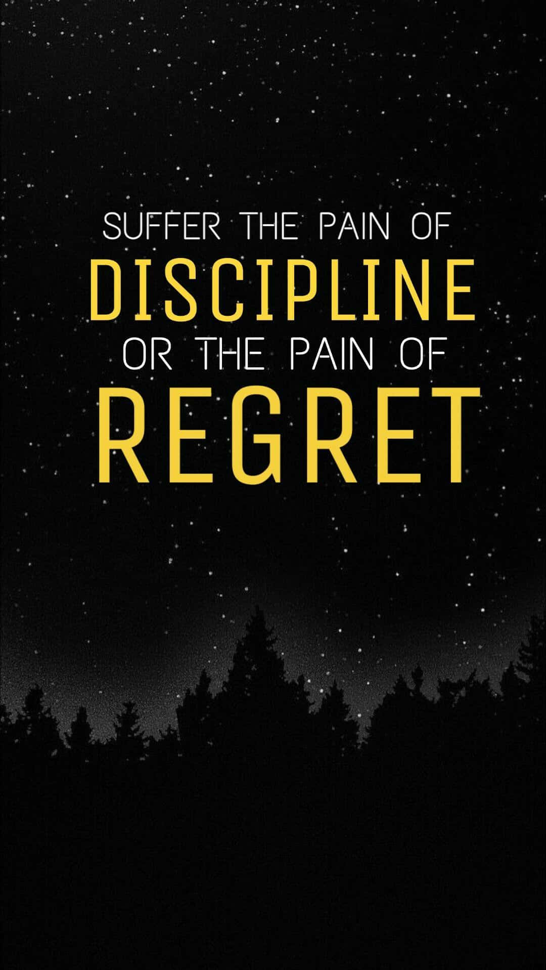 Discipline Regret Motivational Quote Wallpaper