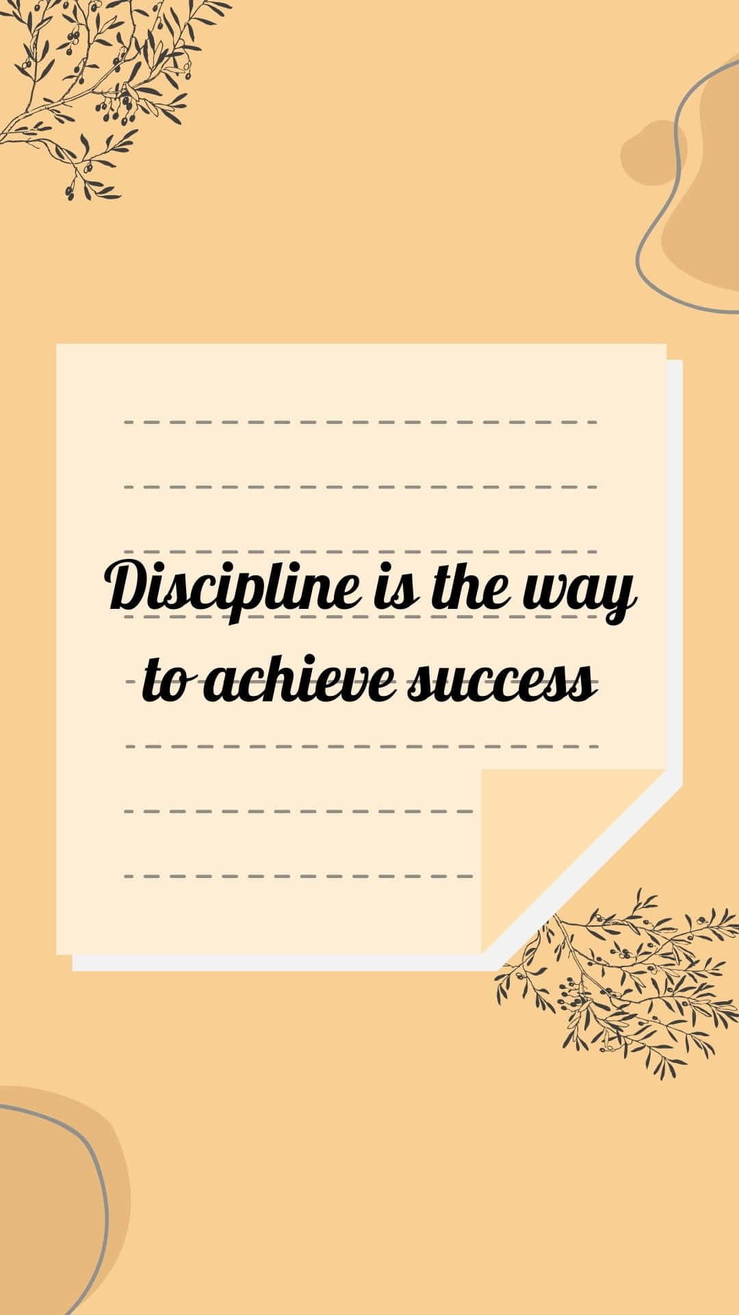 Discipline Success Inspirational Quote Wallpaper