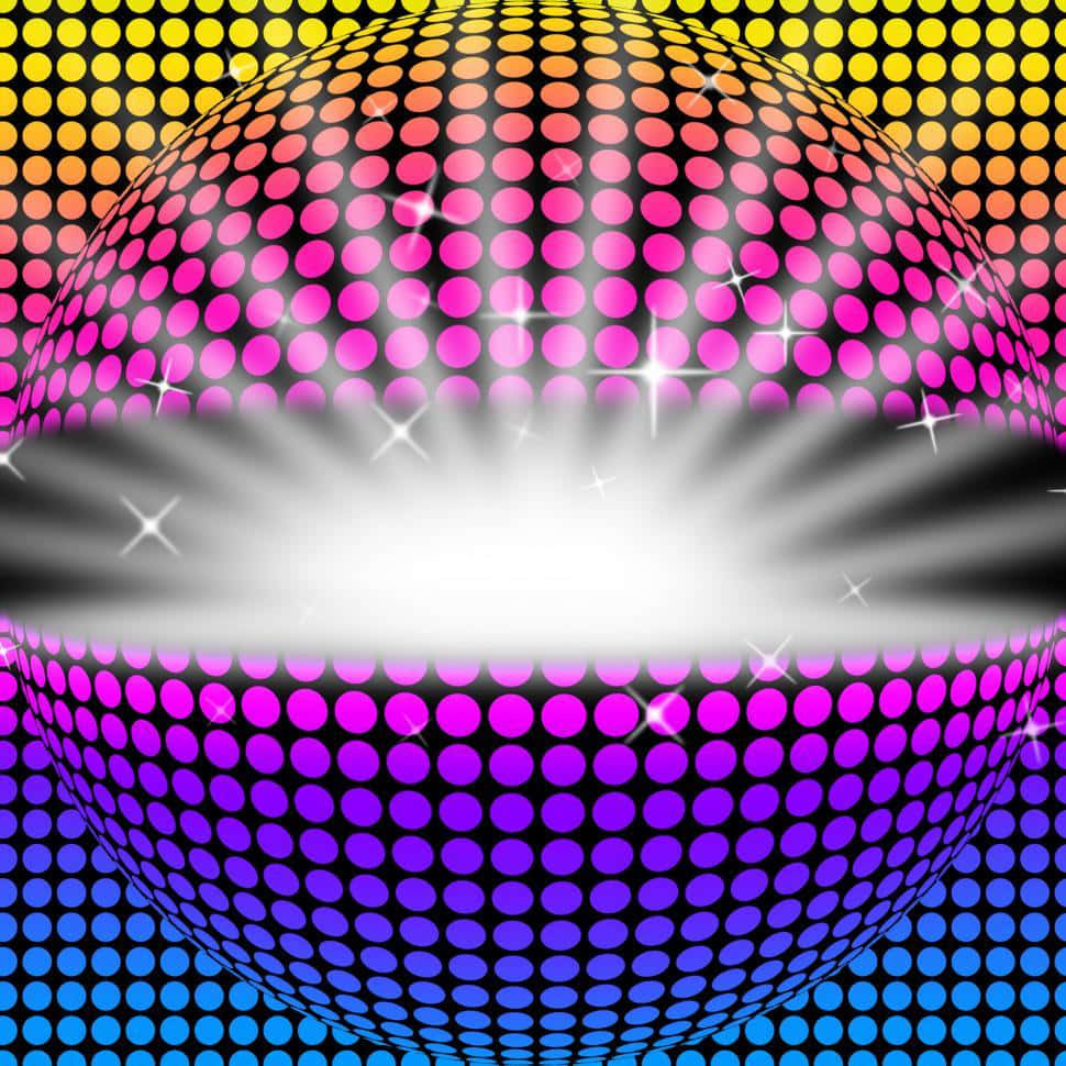 Glowing Big Mirror Ball Disco Background For Desktop