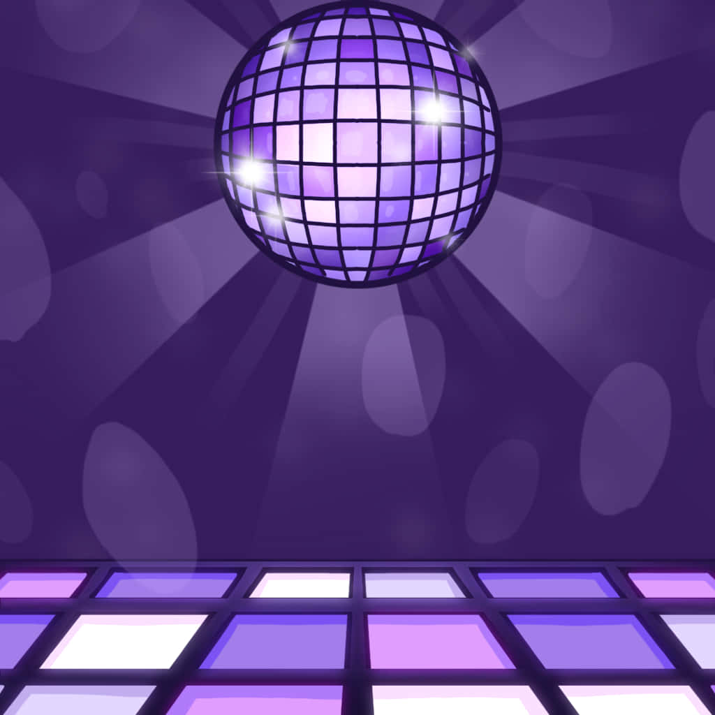 Glowing Violet Mirror Ball Disco Background For Desktop