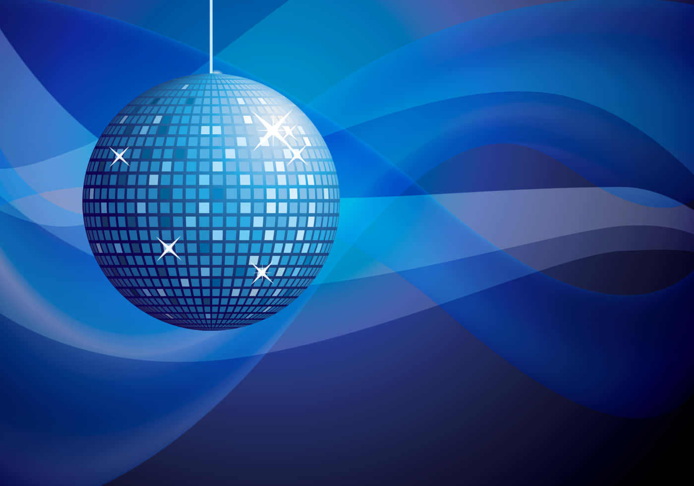 Shining Blue Mirror Ball Disco Background For Desktop