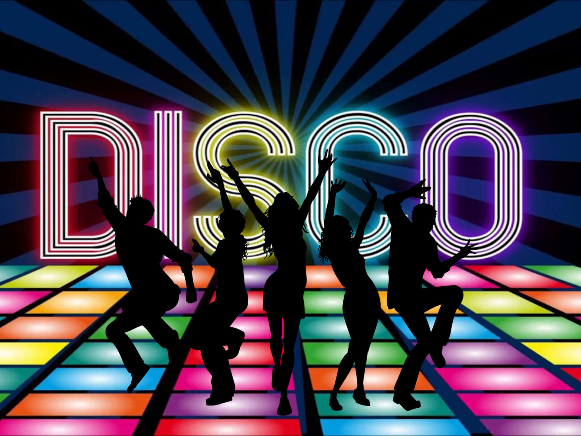 Colorful Dancefloor Disco Background For Desktop Computer