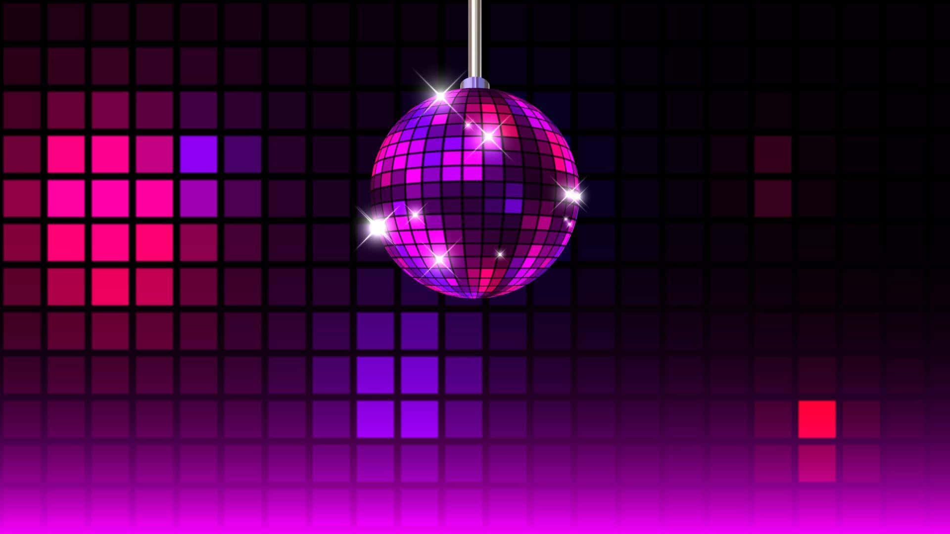 Violetterspiegelball, Musikpad-disco-hintergrund.