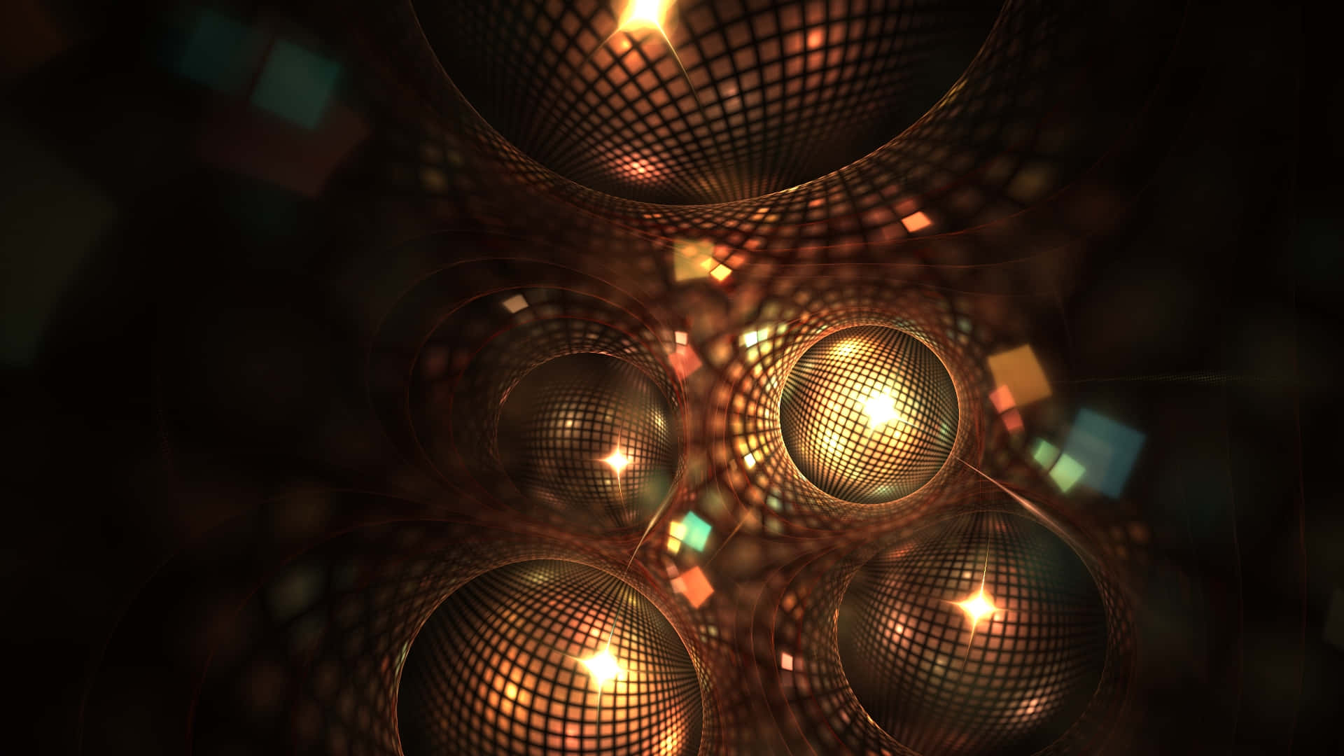 Digital Image Of Four Golden Disco Background For Desktop