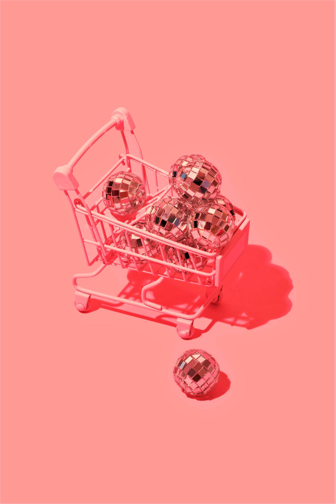 Disco Ball Cart Pastel Red Aesthetic