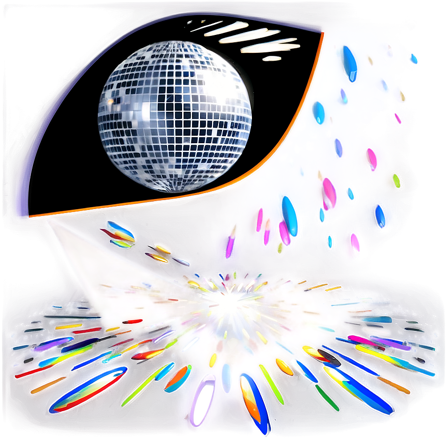 Disco Ball Eye Illustration PNG