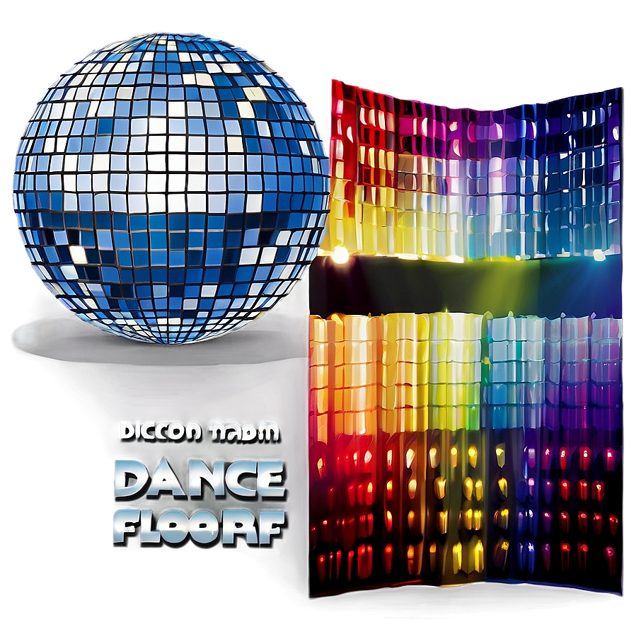 Disco Balland Colorful Dance Floor PNG