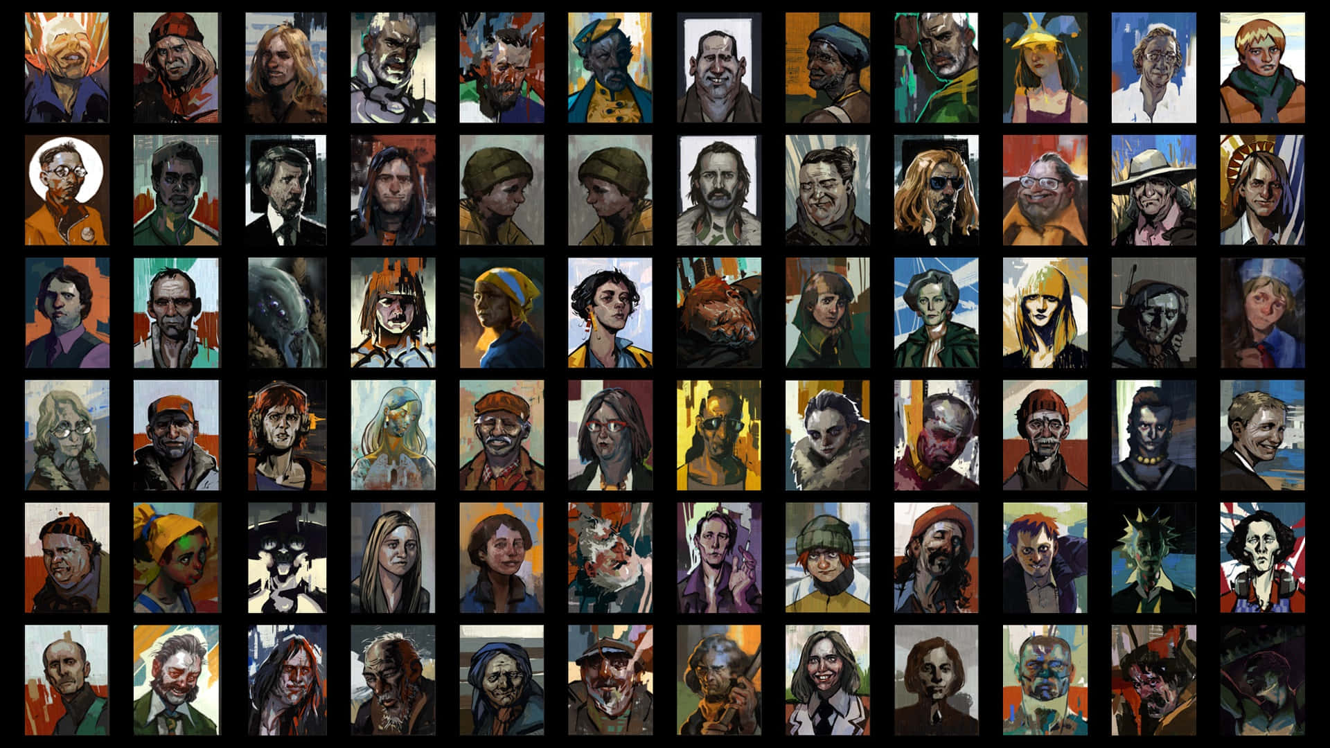 Disco Elysium Character Portraits Collage Wallpaper