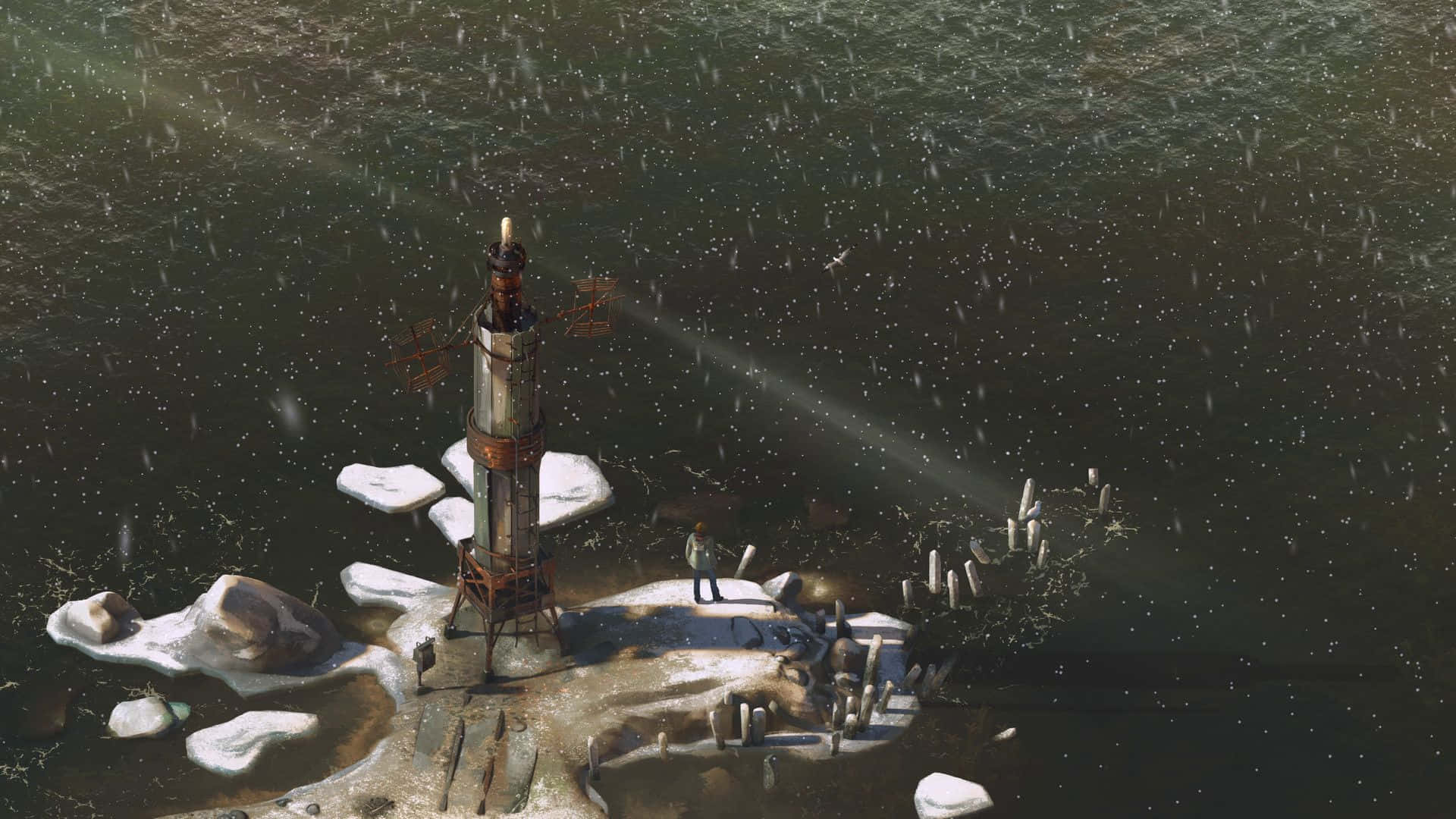 Disco Elysium Lighthousein Snow Wallpaper