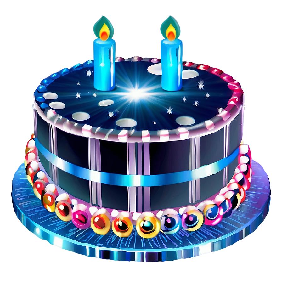Disco Theme Birthday Cake Png 06202024 PNG
