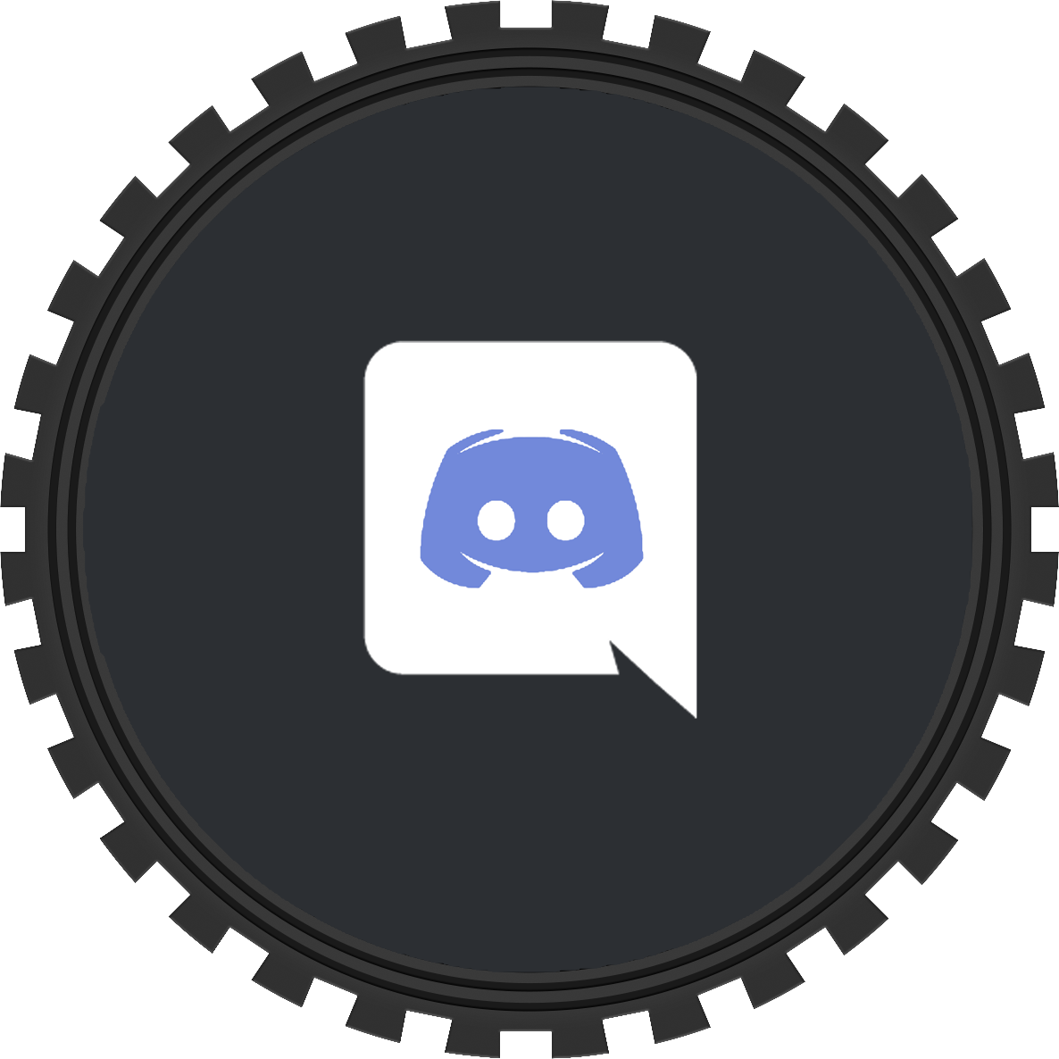 Discord App Icon Gear Background PNG
