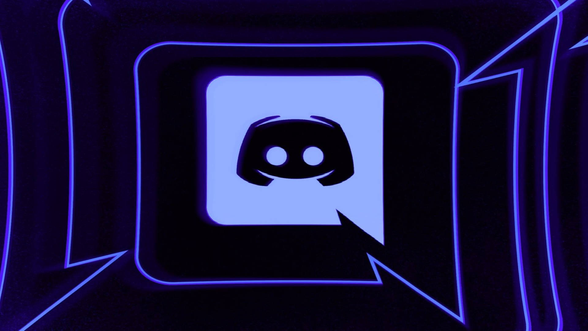 Discord Logo In Neon Blue Wallpaper