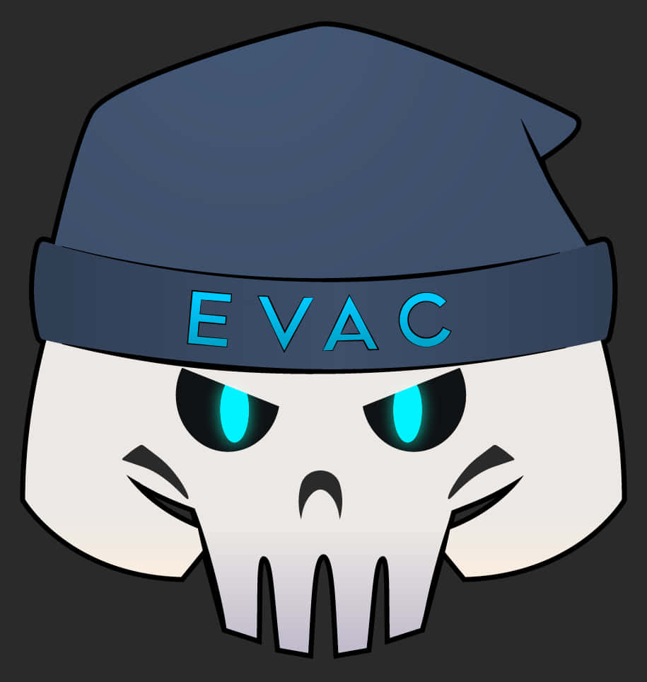 A Skull With Blue Eyes Wearing A Beanie