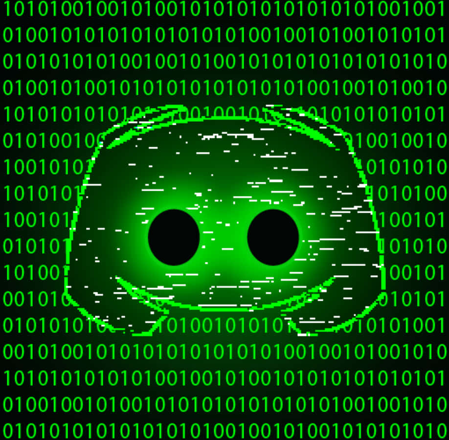 A Green Face With A Green Background