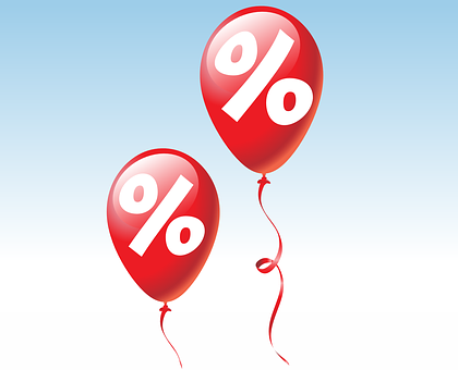 Discount Percentage Balloons PNG