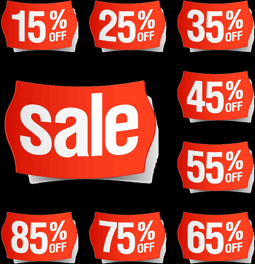 Discount Percentage Sale Tags Collection PNG