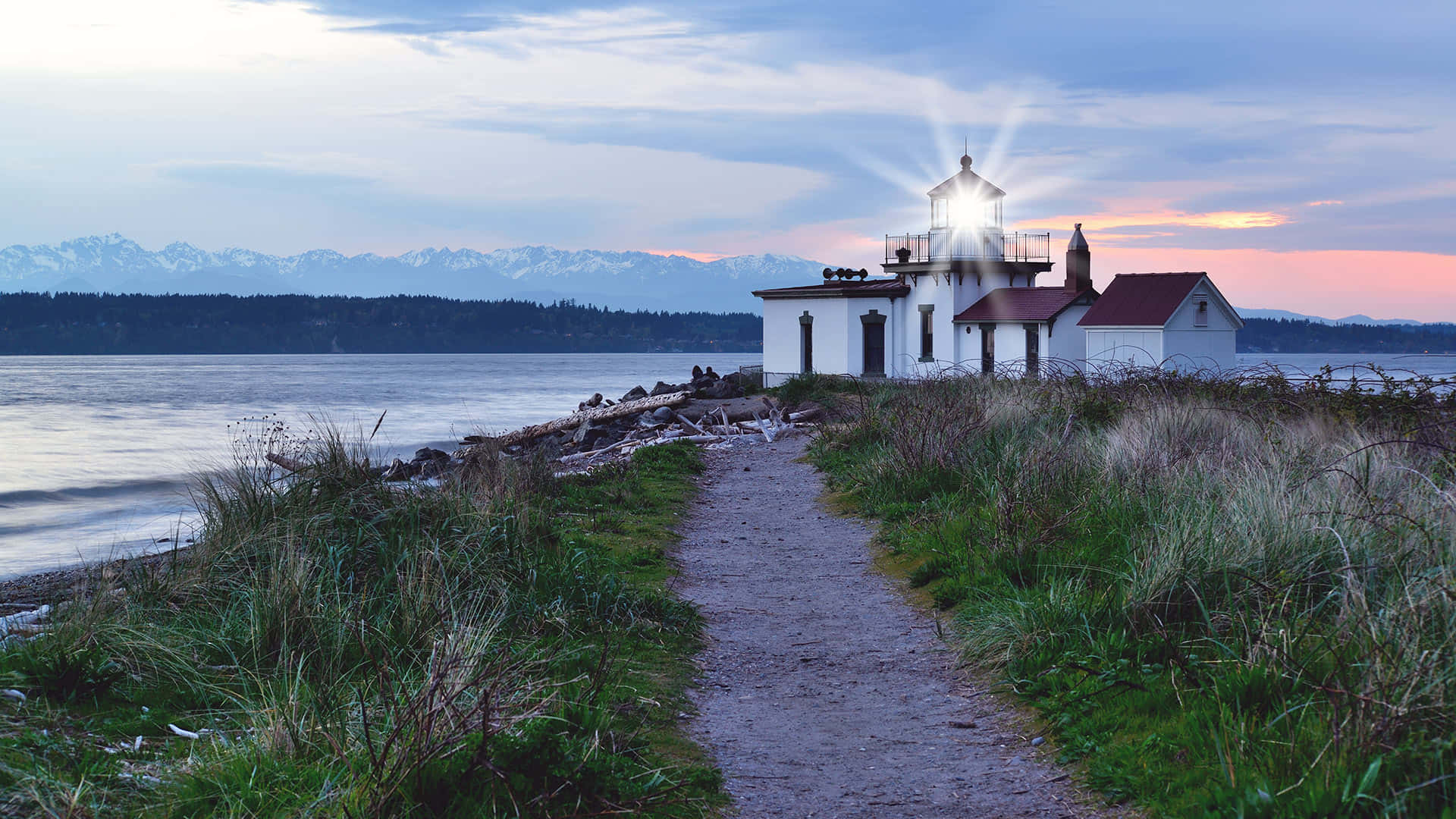 Discovery Park Lighthouseat Sunset Wallpaper